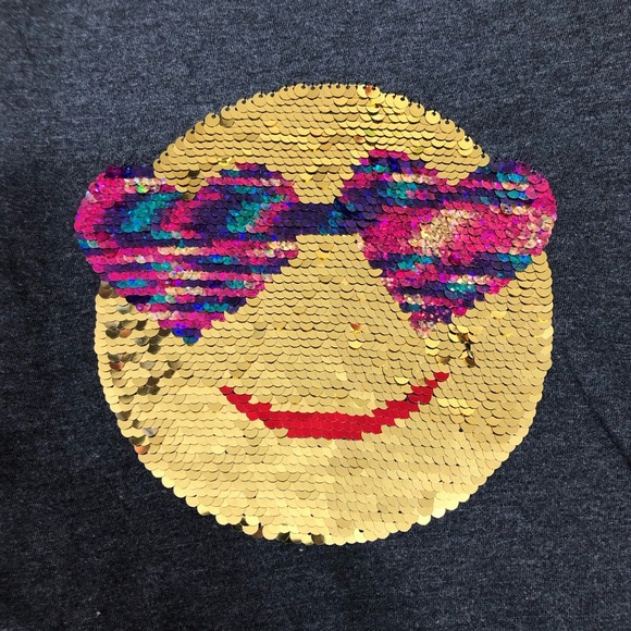 Members Mark Girls Sequin Flippy Smiley Face Tee - Picture 4 of 6